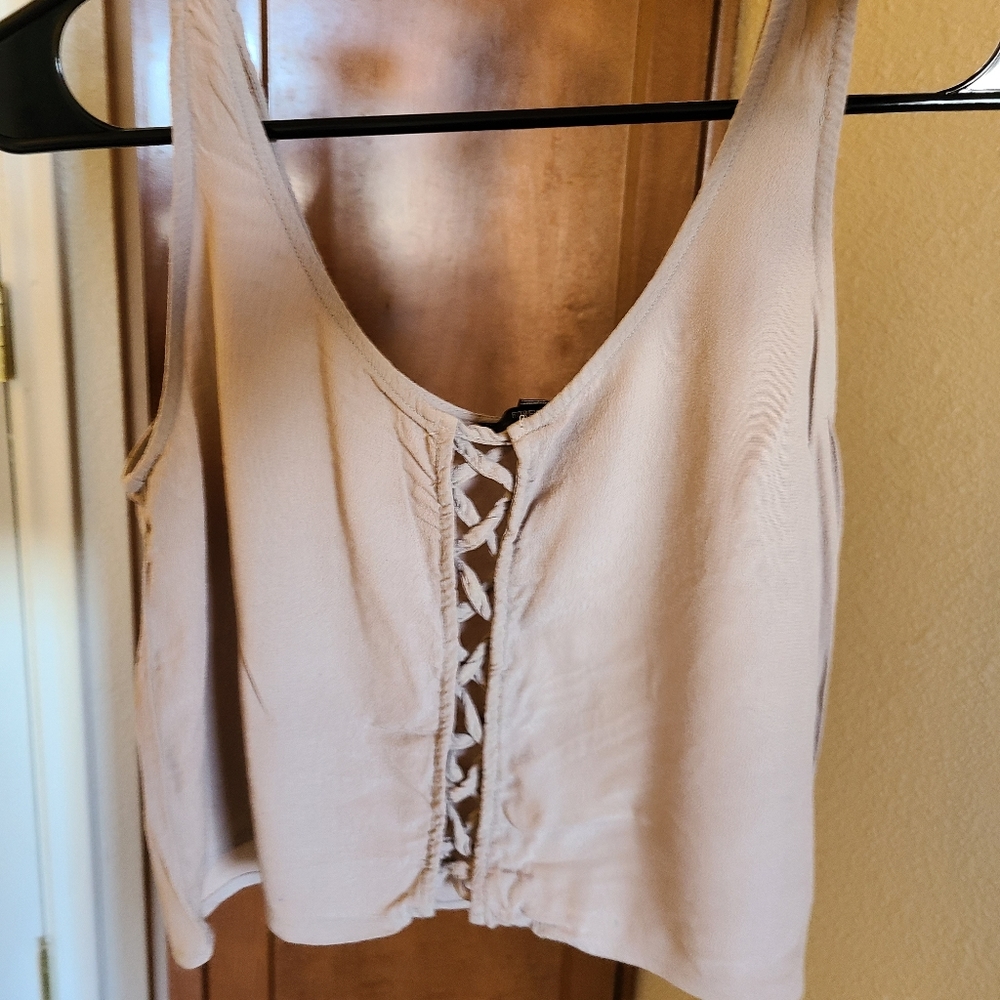 Mauve pink cut out crop top